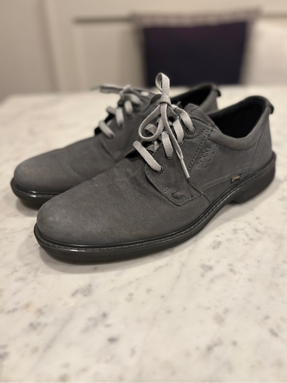 Men’s ECCO Turn GtXGortex Grey Suede Oxford shoes, size 46 (12)